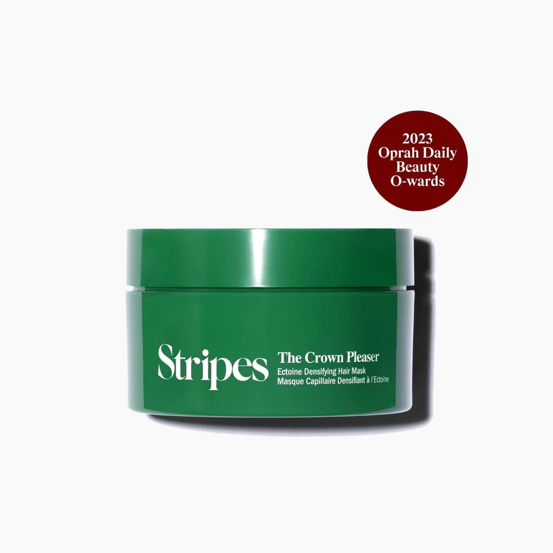 Perimenopause Survival Kit featuring Stripes The Crown Pleaser hair mask for density and scalp care.