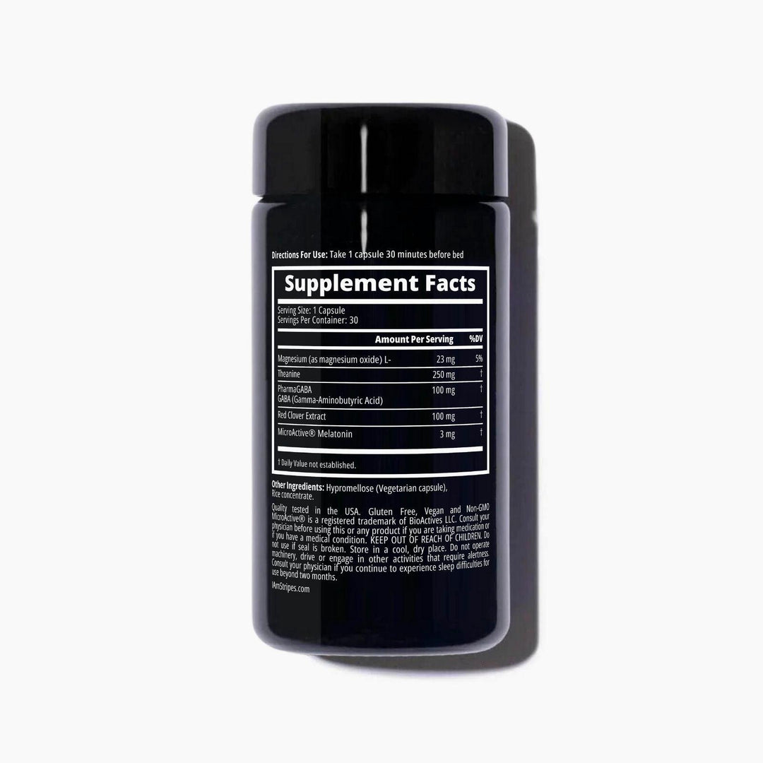 The Dream Date supplement bottle showing supplement facts and usage instructions on a black container.