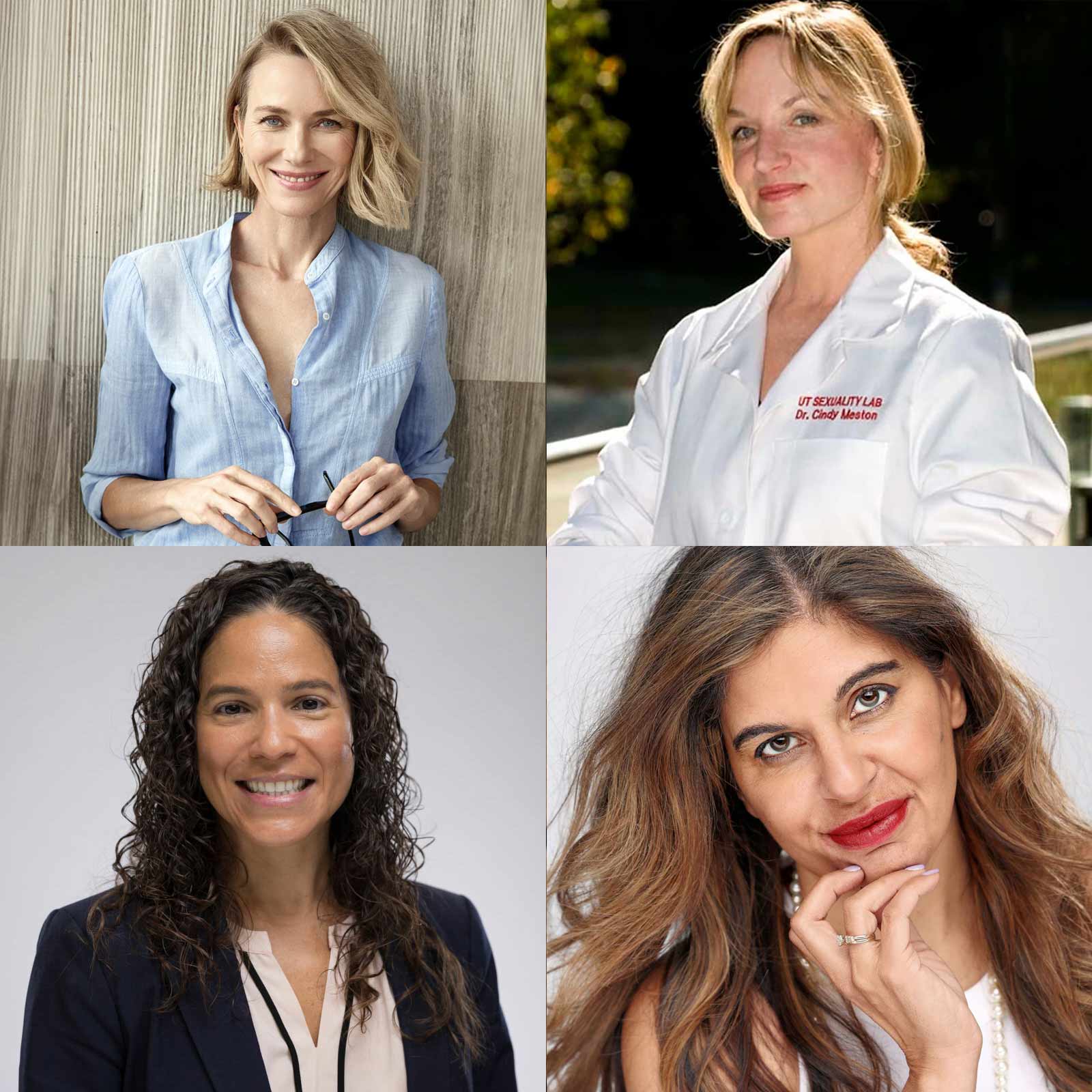 Four different portraits of women experts in Perimenopause and Menopuase.